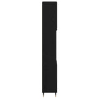 Gabinete de Baño con estante Roble Negro 30 x 30 x 190 cm