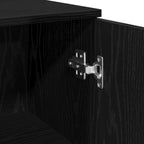 Gabinete de Baño con estante Roble Negro 30 x 30 x 190 cm
