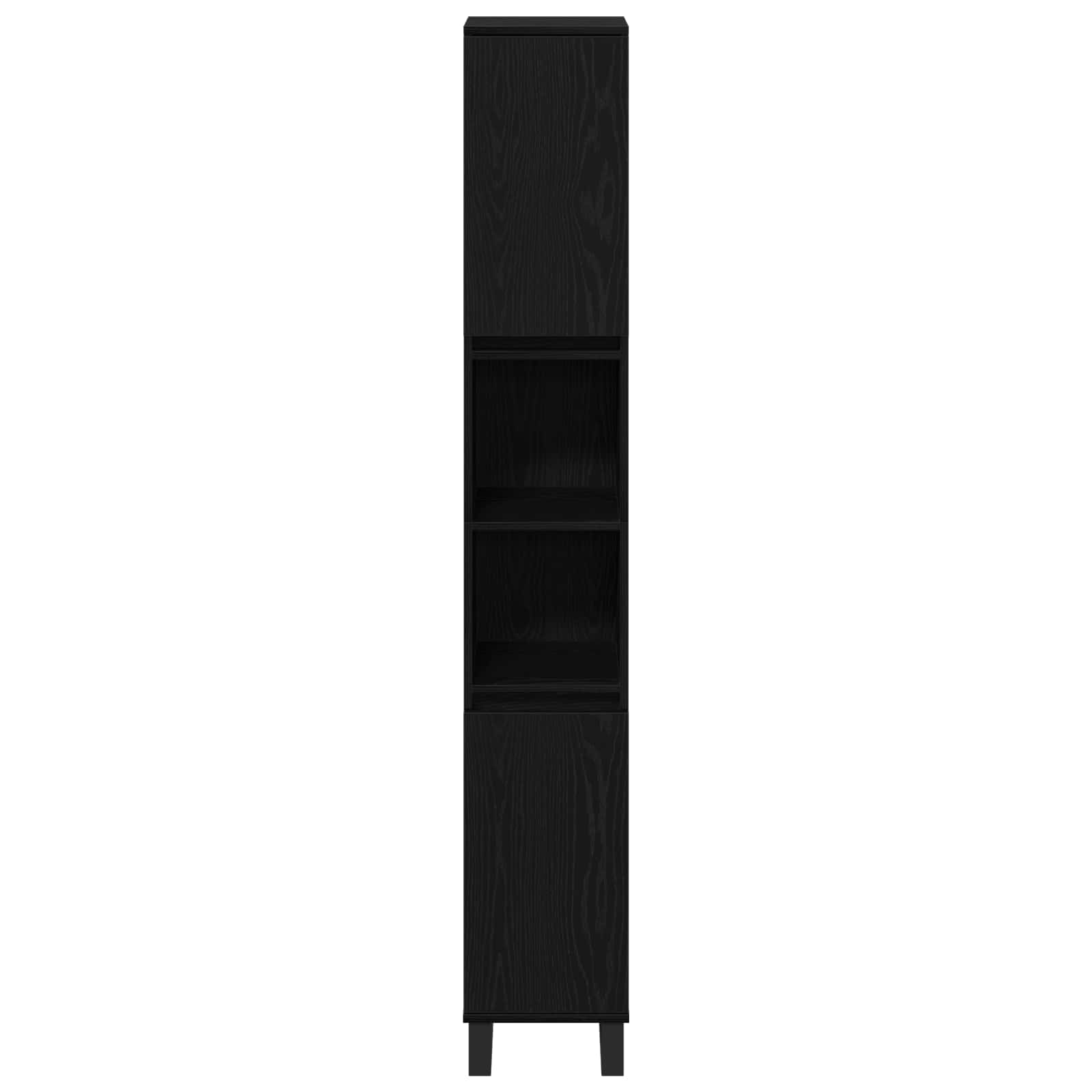 Gabinete de Baño con estante Roble Negro 30 x 30 x 190 cm