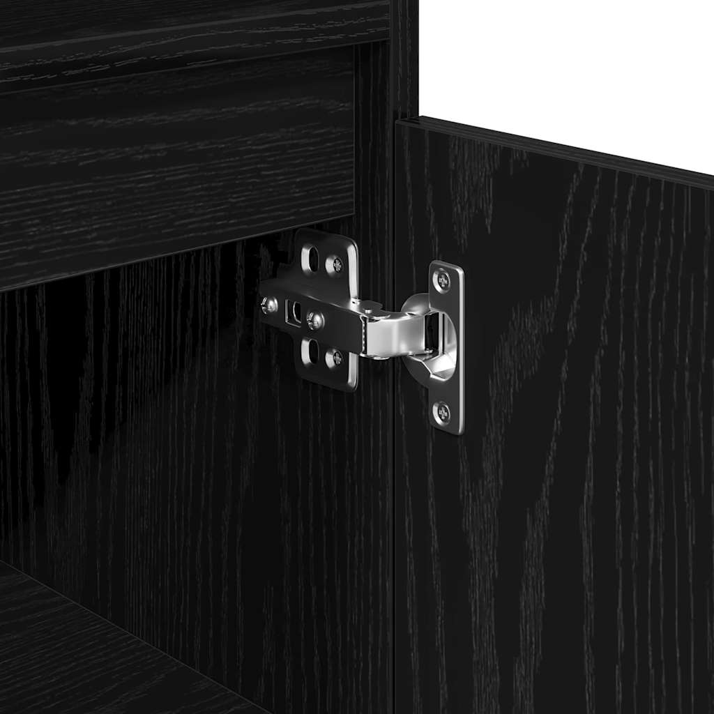 Gabinete de Baño con estante Roble Negro 30 x 30 x 100 cm