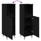 Gabinete de Baño con estante Roble Negro 30 x 30 x 100 cm
