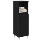 Gabinete de Baño con estante Roble Negro 30 x 30 x 100 cm