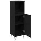 Gabinete de Baño con puerta Roble Negro 30 x 30 x 100 cm