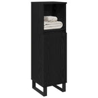 Gabinete de Baño con estante Roble Negro 30 x 30 x 100 cm