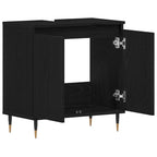 Mueble de lavabo para baño Roble Negro 58 x 33 x 60 cm