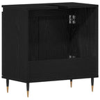 Mueble de lavabo para baño Roble Negro 58 x 33 x 60 cm
