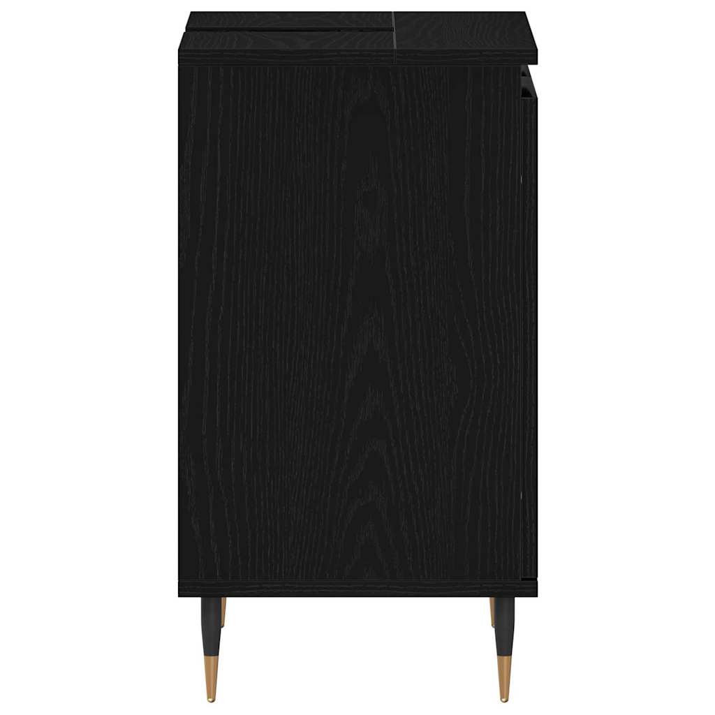 Mueble de lavabo para baño Roble Negro 58 x 33 x 60 cm
