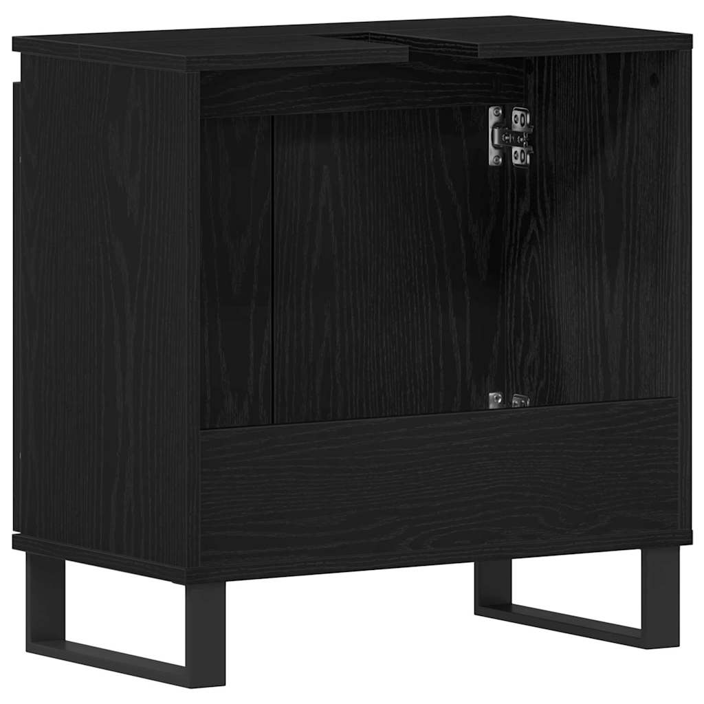 Gabinete de Lavabo para Baño Roble Negro 58 x 33 x 60 cm