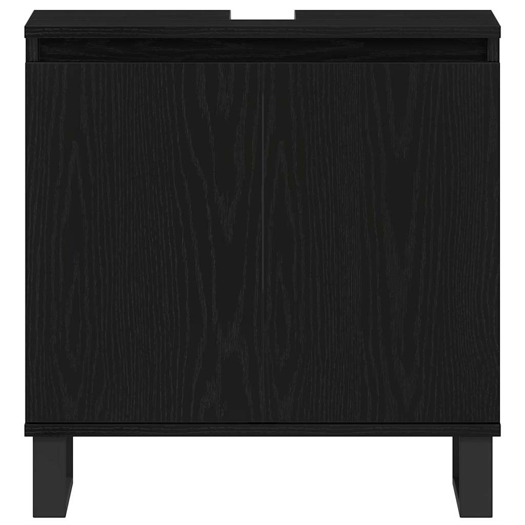 Gabinete de Lavabo para Baño Roble Negro 58 x 33 x 60 cm