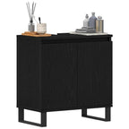 Gabinete de Lavabo para Baño Roble Negro 58 x 33 x 60 cm