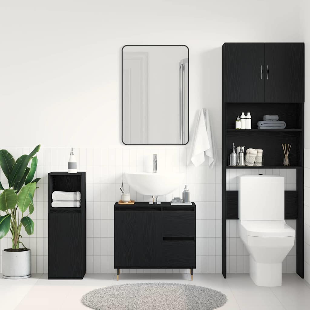 Gabinete de Baño con cajón Roble Negro 65 x 33 x 60 cm