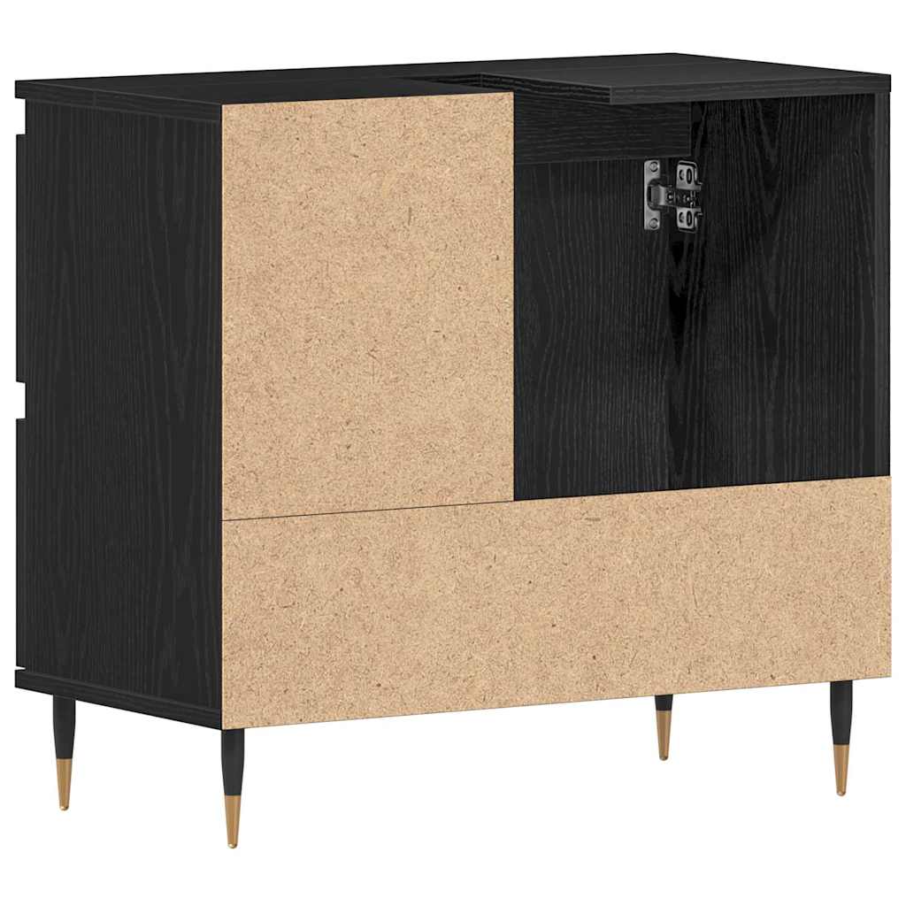 Gabinete de Baño con cajón Roble Negro 65 x 33 x 60 cm