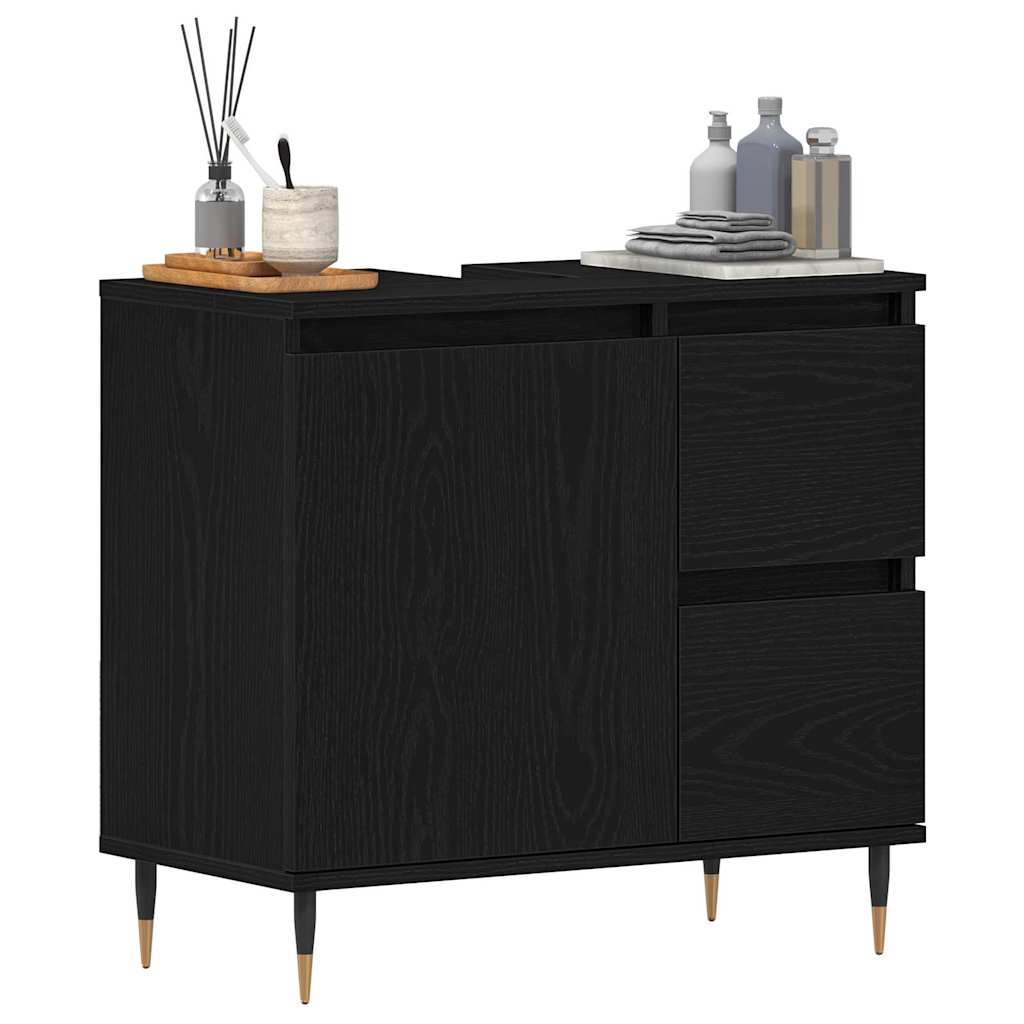 Gabinete de Baño con cajón Roble Negro 65 x 33 x 60 cm