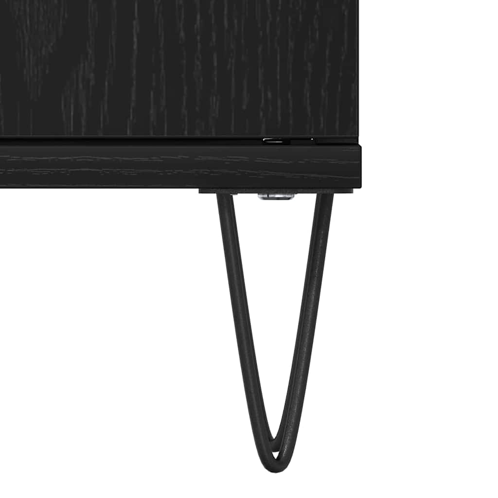 Gabinete de Lavabo para Baño Roble Negro 65 x 33 x 60 cm