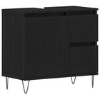 Gabinete de Lavabo para Baño Roble Negro 65 x 33 x 60 cm