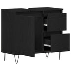 Gabinete de Lavabo para Baño Roble Negro 65 x 33 x 60 cm