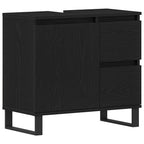 Gabinete de Lavabo para Baño Roble Negro 65 x 33 x 60 cm