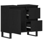 Gabinete de Lavabo para Baño Roble Negro 65 x 33 x 60 cm