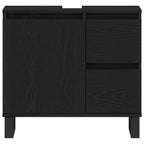 Gabinete de Lavabo para Baño Roble Negro 65 x 33 x 60 cm