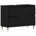Gabinete de Lavabo para Baño Roble Negro 80 x 33 x 60 cm