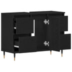 Gabinete de Lavabo para Baño Roble Negro 80 x 33 x 60 cm