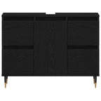 Gabinete de Lavabo para Baño Roble Negro 80 x 33 x 60 cm