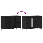 Gabinete de Lavabo para Baño Roble Negro 80 x 33 x 60 cm