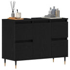 Gabinete de Lavabo para Baño Roble Negro 80 x 33 x 60 cm