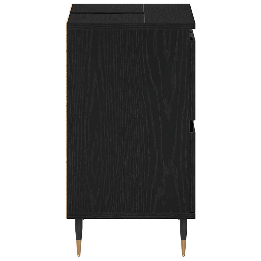 Gabinete de Lavabo para Baño Roble Negro 80 x 33 x 60 cm