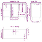 Gabinete de Lavabo para Baño Roble Negro 80 x 33 x 60 cm