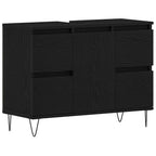 Gabinete de Lavabo para Baño Roble Negro 80 x 33 x 60 cm
