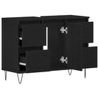 Gabinete de Lavabo para Baño Roble Negro 80 x 33 x 60 cm