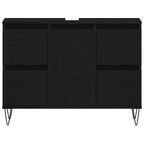 Gabinete de Lavabo para Baño Roble Negro 80 x 33 x 60 cm