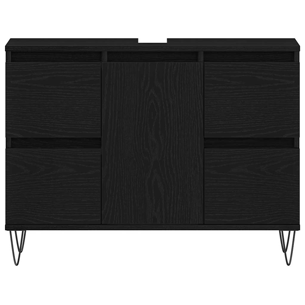 Gabinete de Lavabo para Baño Roble Negro 80 x 33 x 60 cm