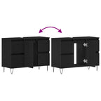Gabinete de Lavabo para Baño Roble Negro 80 x 33 x 60 cm