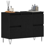 Gabinete de Lavabo para Baño Roble Negro 80 x 33 x 60 cm