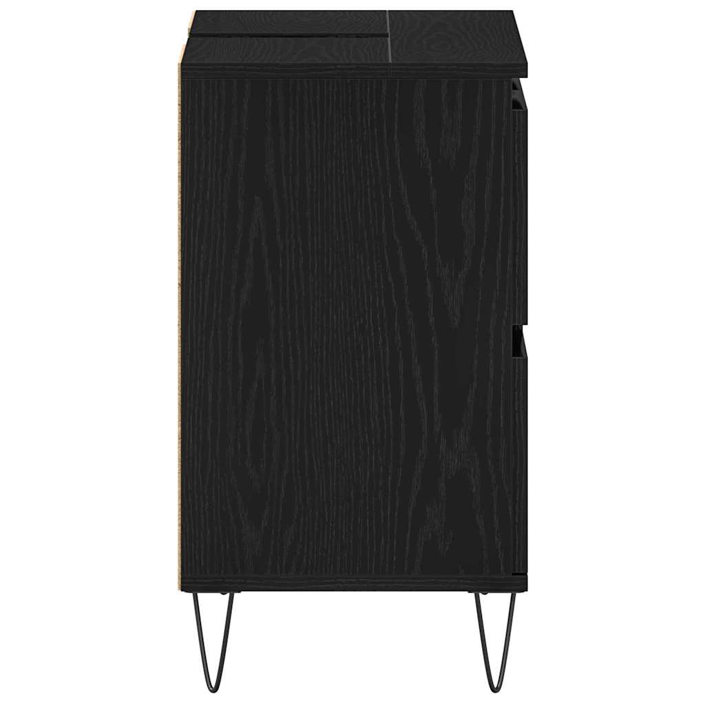 Gabinete de Lavabo para Baño Roble Negro 80 x 33 x 60 cm
