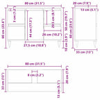Gabinete de Lavabo para Baño Roble Negro 80 x 33 x 60 cm