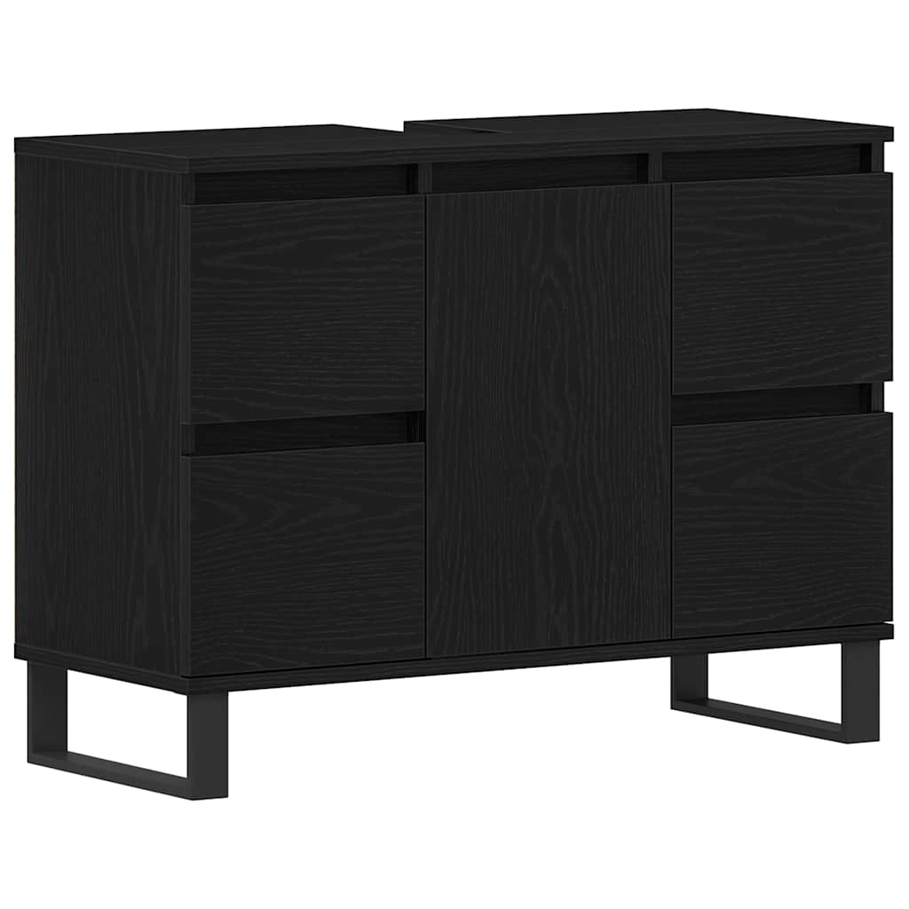 Gabinete de Baño con cajón Roble Negro 80 x 33 x 60 cm