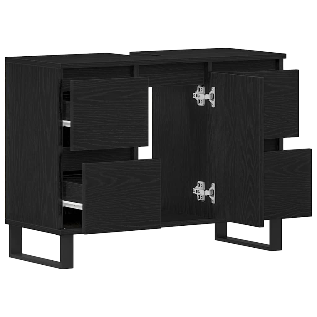 Gabinete de Baño con cajón Roble Negro 80 x 33 x 60 cm