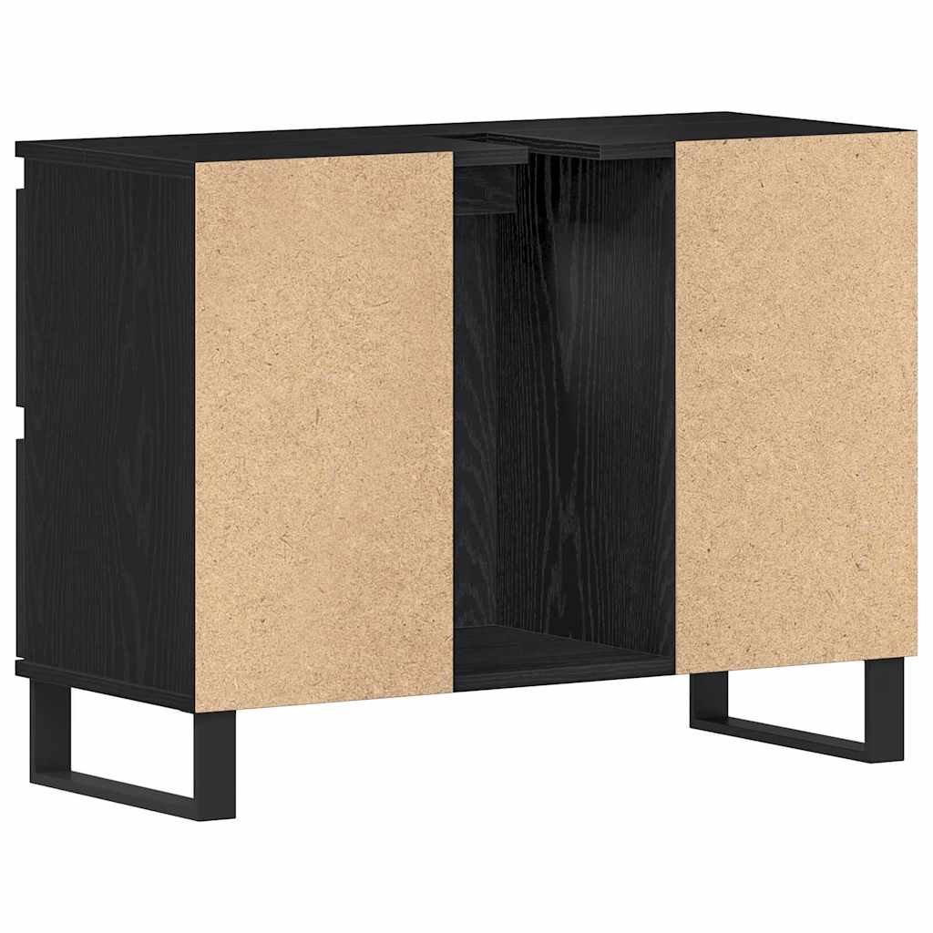 Gabinete de Baño con cajón Roble Negro 80 x 33 x 60 cm
