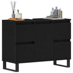 Gabinete de Baño con cajón Roble Negro 80 x 33 x 60 cm