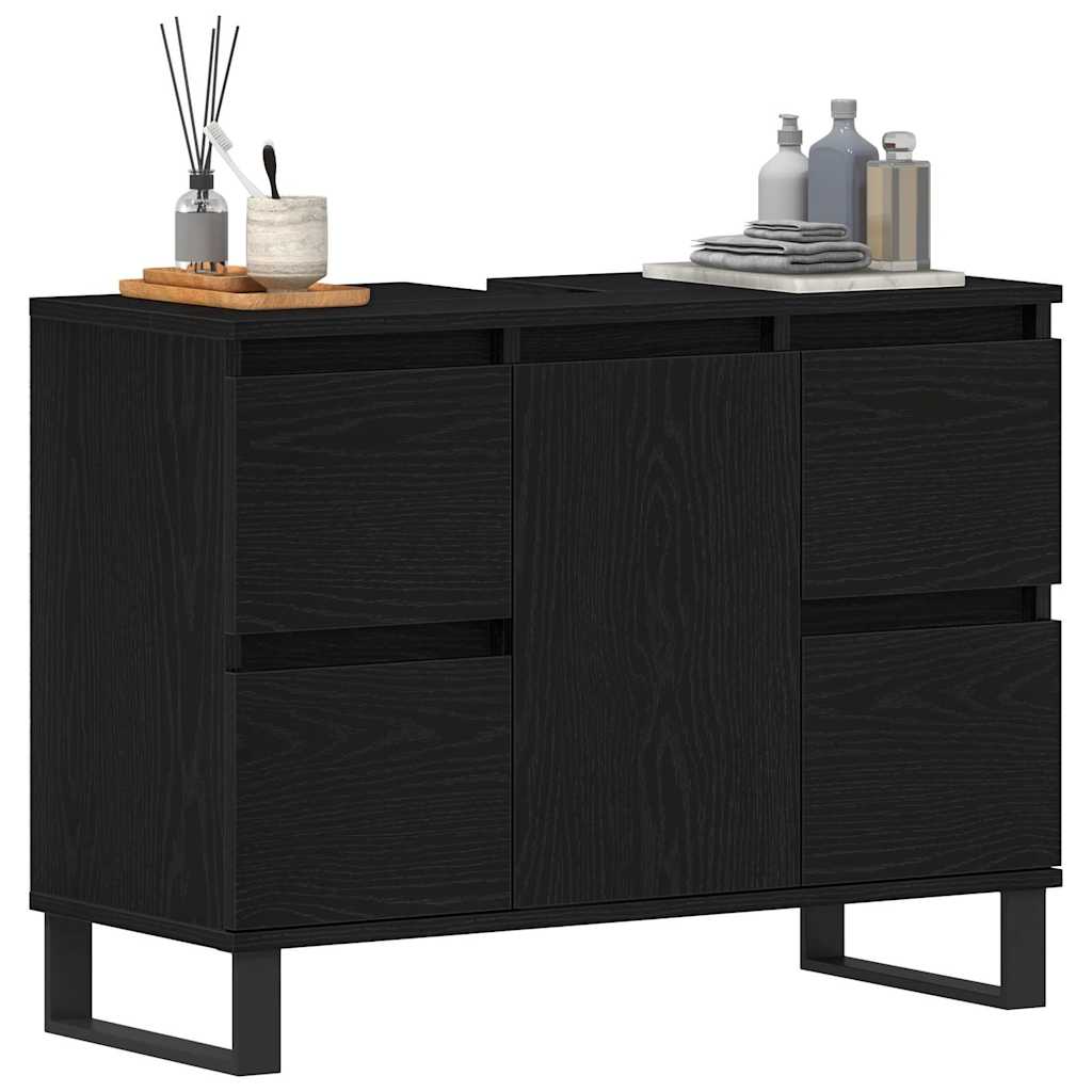 Gabinete de Baño con cajón Roble Negro 80 x 33 x 60 cm