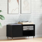 Mueble para discos de vinilo Roble Negro 85 x 38 x 48 cm