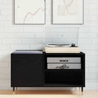 Mueble para discos de vinilo Roble Negro 85 x 38 x 48 cm