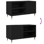 Mueble para discos de vinilo Roble Negro 85 x 38 x 48 cm