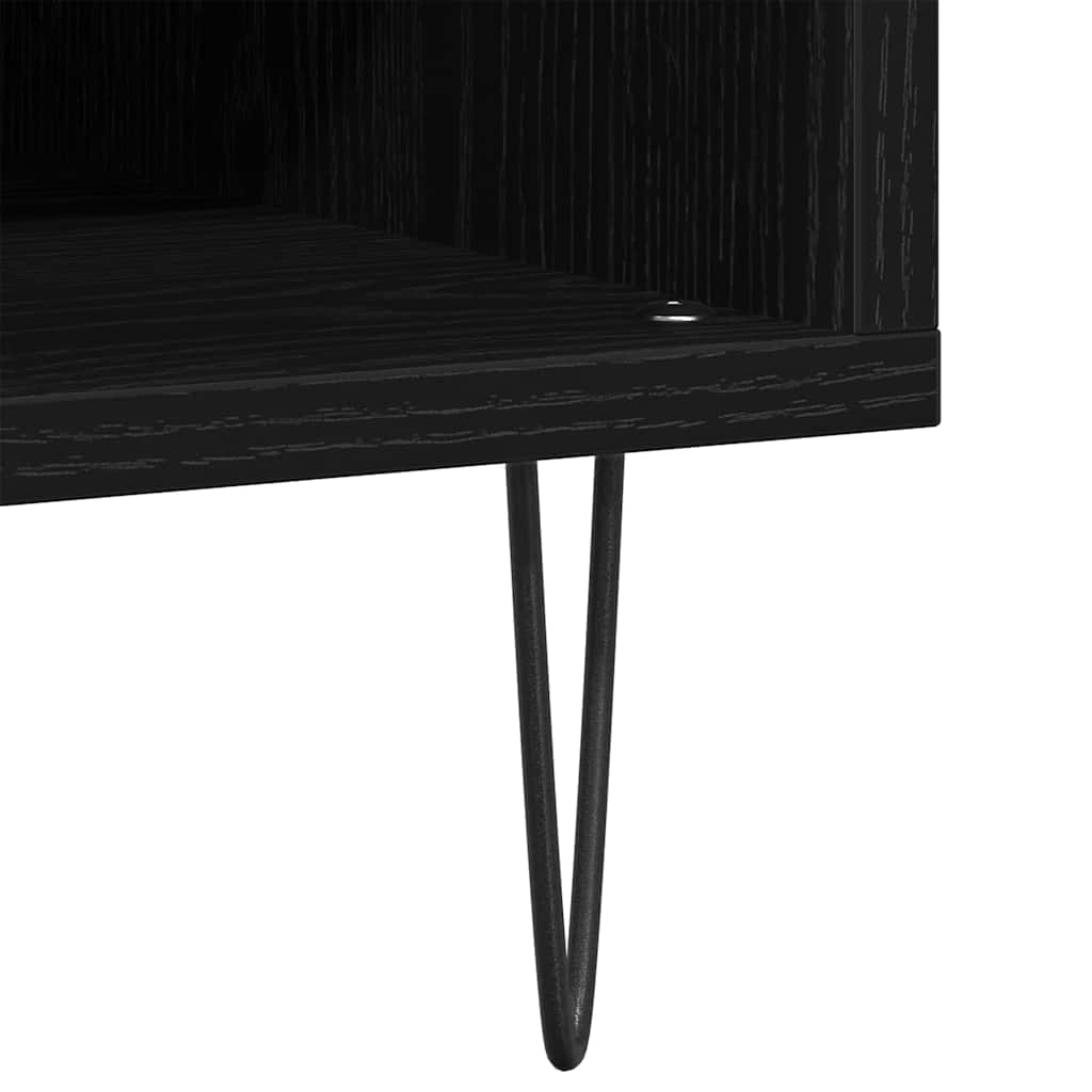 Mueble para discos de vinilo Roble Negro 85 x 38 x 48 cm