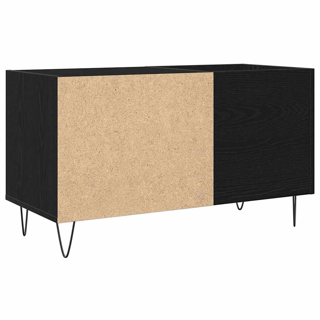 Mueble para discos de vinilo Roble Negro 85 x 38 x 48 cm