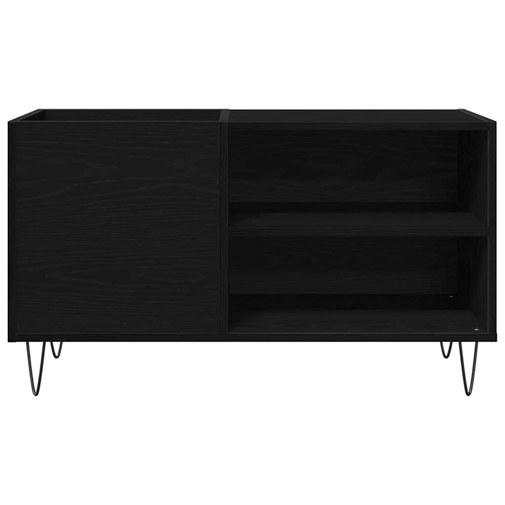 Mueble para discos de vinilo Roble Negro 85 x 38 x 48 cm