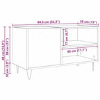 Mueble para discos de vinilo Roble Negro 85 x 38 x 48 cm